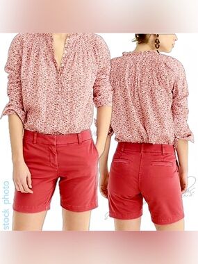 J.Crew JCREW 7” CHINO Broken-In VINTAGE RED City-Fit Shorts style #35756 size 0